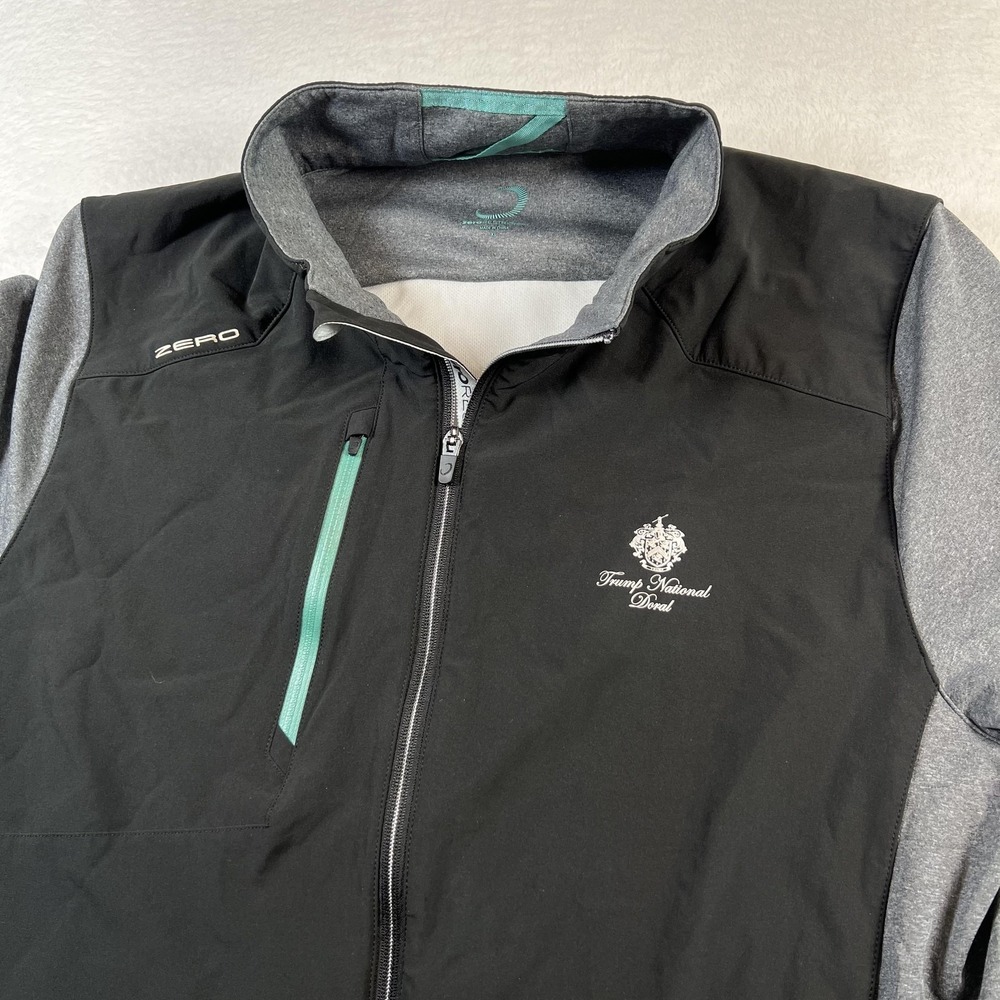Zero Restriction Jacket Mens XL Black Gray Trump National Doral Golf Softshell